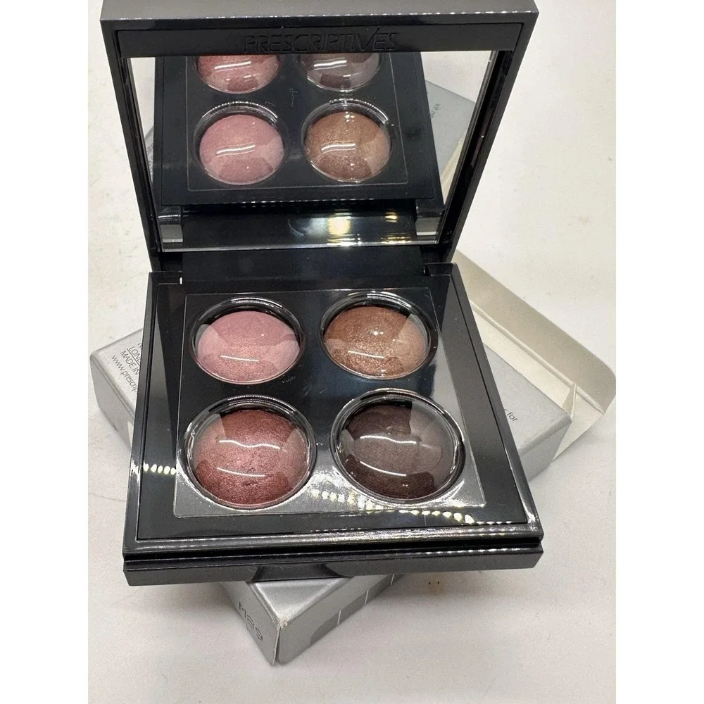 Prescriptives Lustre Baked Eye Color Quad Cool Pink Pearl Rose Gold NIB